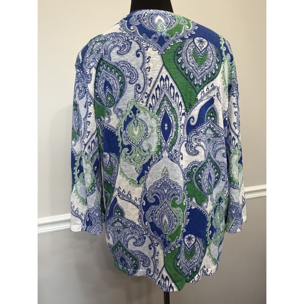 Chico's Linen Blend Cardigan Womens Size 3 XL 16/18 - Picture 3 of 7